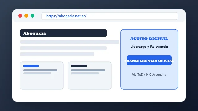 Ecosistema digital, branding y proceso de cesión registral formal de abogacia.net.ar